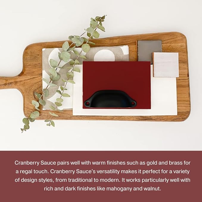 Country Chic All-in-One Chalk Paint for Furniture, Cabinets, Home Decor, Eco-Friendly, Matte Finish, Built-In Primer & Top Coat for Wood, Metal - Cranberry Sauce (red) - 8 oz (237 ml)