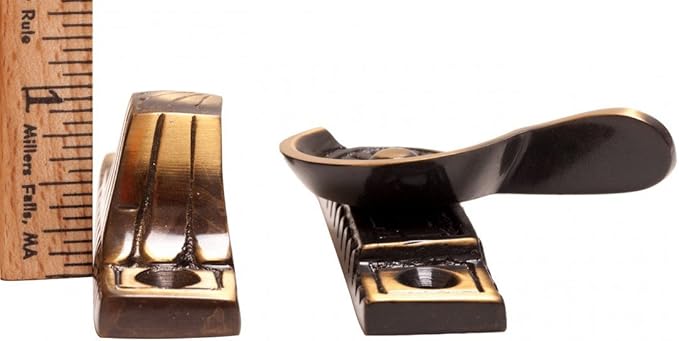 Renovators Supply Manufacturing Solid Cast Brass Window Sash Lock 2.7 in Victorian Style Window Locks with Mounting Hardware Pack of 4