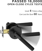 Asidrama 4 Pack Privacy Door Handles with Lock,Matte Black Door Handles Interior for Bedroom or Bathroom, Heavy Duty Black Door Levers, Reversible Keyless Turn Lock Interior Door Handle