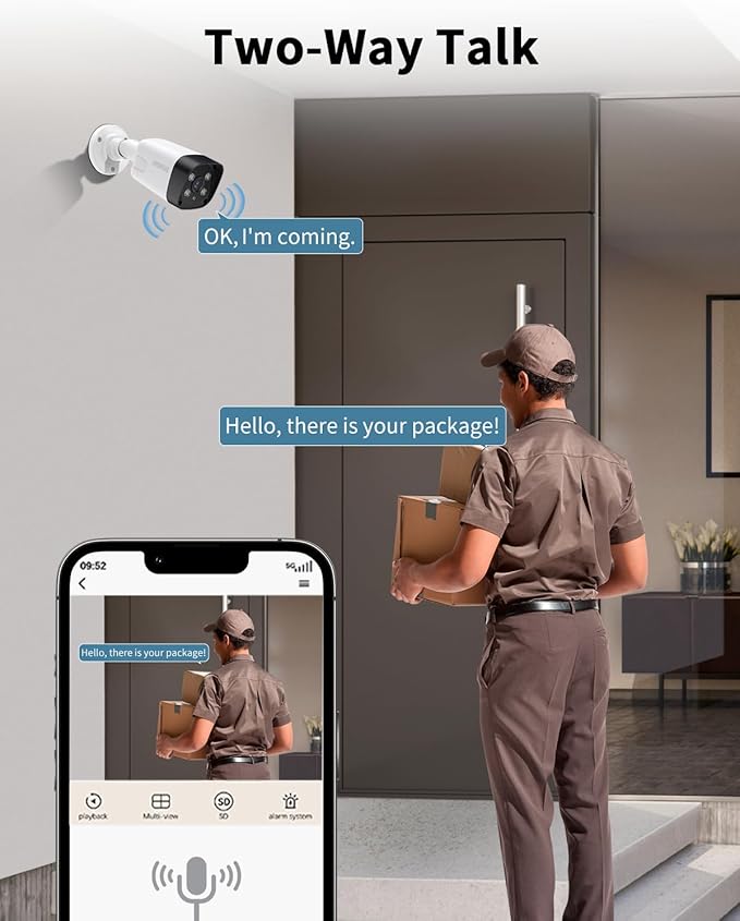 《4K Ultra HD & 100FT IR Night Vision》Wired Outdoor Security Camera System, POE Cameras for Home Security, NVR Video Surveillance Systems with Motion Detection