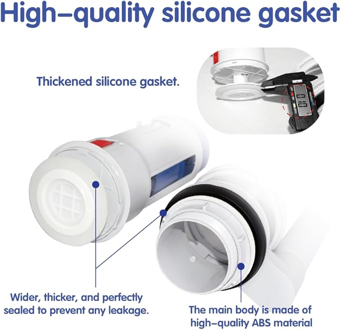 2-Inch Dual Flush Valve Repair Kit for 2-Piece Toilets, Top Push Toilet Repair Kit, Inside Tank Dual Flush Valve Replacement Kit, Includes Valve, Button, Gasket, Bolt