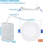 TORCHSTAR 4 Inch Slim Recessed Lighting with Junction Box, Dimmable 10W Ultra-Thin Recessed Light, 5000K Daylight, 700LM Basic Series LED Downlight, ETL & Energy Star, Pack of 6