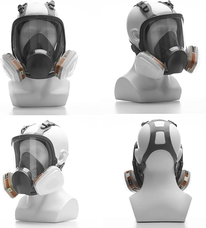 RANKSING Reusable Respirator Full Gas Mask Full 6800 with Filters for Dust, Asbestos, Chemicals while Painting, Spraying