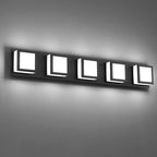 5-Light Bathroom Lighting Fixtures Over Mirror (5CCT, Dimmable), Black Led Modern Vanity Light for Bathroom (3000K/3500K/4000K/5000K/6000K)