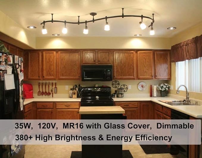 Vinaco GU10 C 120V 35W Bulb Dimmable, 6 Pack High Output 380LM GU10 C 110V 35W Candle Warmer Warm White 2800K, Long Lasting GU 10 Halogen Bulbs No Flicker for Candle Warmer Lamp & Track Lighting