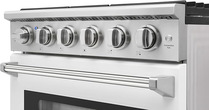 30 inch Professional Freestanding Pro-Style Natural Gas Range or Liquid Propane Gas Range with 5 Burners, 4.55 cu.ft. Oven Capacity, in Stainless Steel - KOS-30RG03M (White-01)