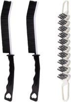 Crevice Cleaning Brush Hard Bristle Grout Brush Scrub Brush Toilet Brush Cleaning Tools Cleaning Supplies for Household Use Bathroom Kitchen 3 Pcs (Black&White)