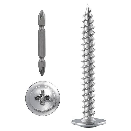 (100 pcs)#8×2" Phillips Truss Head Wood Screws Stainless Steel 410 Quick Metal Self Tapping