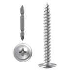 (100 pcs)#8×2" Phillips Truss Head Wood Screws Stainless Steel 410 Quick Metal Self Tapping