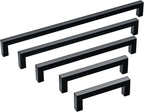 10 Pack Black Kitchen Cabinet Handles 10 Inch Matt Black Stainless Steel Square Cabinet Pulls Furniture Dresser Wardrobe Handles Modern Cabinet Hardware