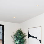 Maxxima 4" Canless Sloped Recessed Anti-Glare LED Downlight, For Sloped Ceilings, 1000 Lumens, IC Rated, 5 Color Temperature Selectable 2700K/3000K/3500K/4000K/5000K, Dimmable, Round White Trim 90 CRI