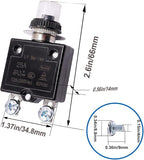 mxuteuk 2Pcs 15Amp Circuit Breakers Push Button Manual Reset 125/250V AC 50V DC, L1 Series Overload Protector Switch Thermal Circuit Breakers with Waterproof Button Caps L1-ls-15A