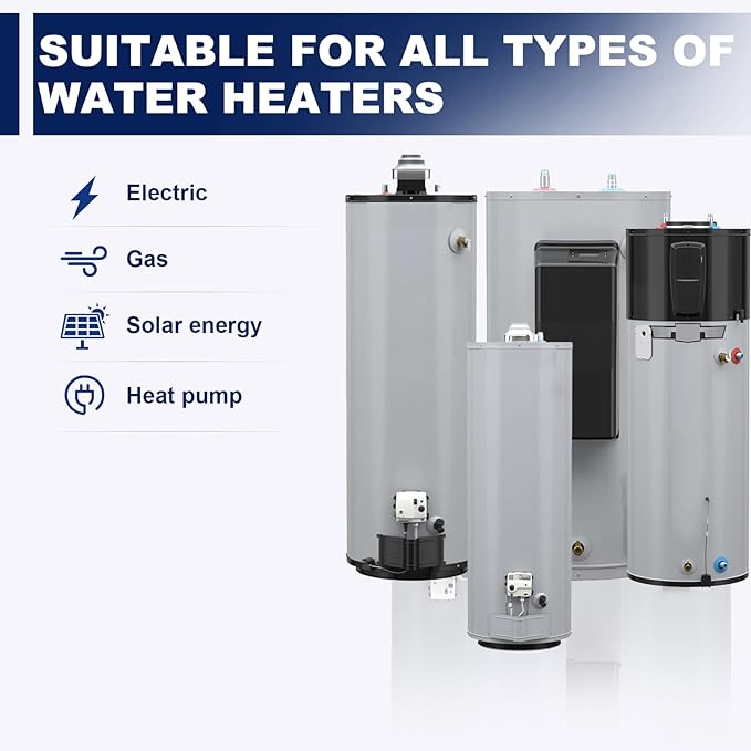 Powered Anode Rod, vattceel Water Heaters Titanium Anode Rod, Prevent Corrosion of Storage Tanks,Improving Water Quality, Up to 20 Years Service Life,NPT 3/4" Thread,For 80-120 Gallon Tank