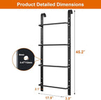 4-Rung Window Well Ladder Hooked, Heavy Duty Steel Fire Escape, Powder-Coated Basement Egress Wall Mounted, 45.2" Lx17.9 W, Black