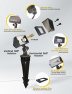 COLOER Brass Small Rectangular Flood Lights Outdoor 12 Pack with 2W 2700K Warm White LED G4 Bulb, 12V Low Voltage Landscape Outside Lights for House Illuminating Signs, Walls and Plant Material