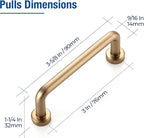 JOY DECOR Cabinet Pulls – 3 Inch Hole Center, Champagne Bronze, 10 Pack, Zinc Alloy Cabinet Handles for Drawers & Cupboard – Vintage Style Hardware for Kitchen, Bathroom, Dresser, Furniture Makeover