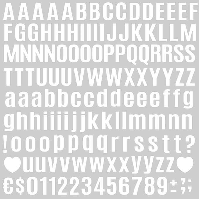 Letter Stickers Small Alphabet Stickers Numbers and Letters Self Adhesive Vinyl Waterproof Sticker for Scrapbooking, Water Bottles,Cup,Mailbox Address,Sign,DIY Crafts Art (White, 0.5 Inch)