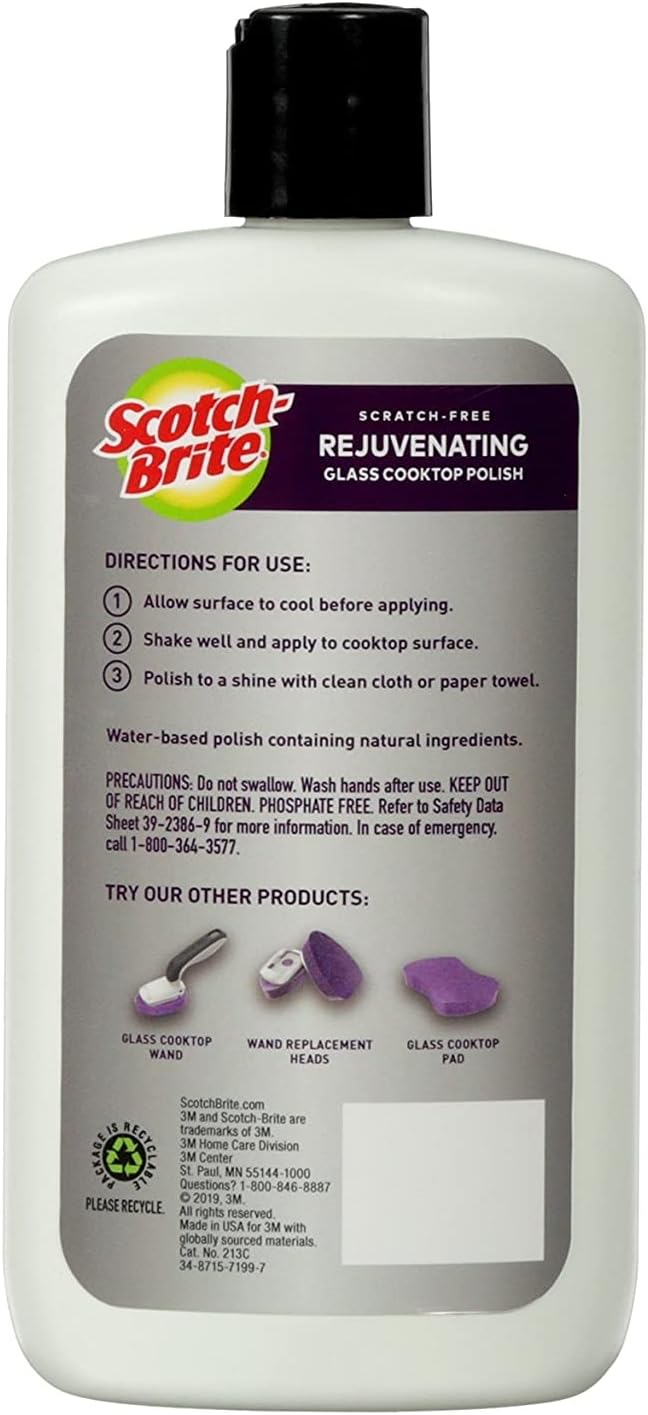 Scotch-Brite Rejuvenator Glass Cooktop Polish, Scratch-Free, 12 Ounce (Pack of 2)