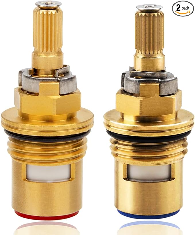 Cartridge for Kohler K-GP77005-RP & K-GP77006-RP Faucet Ceramic Valve, Hot and Cold Faucet Cartridge Replacement Parts, 2 Pack Ceramic Valve Replacement - Brass