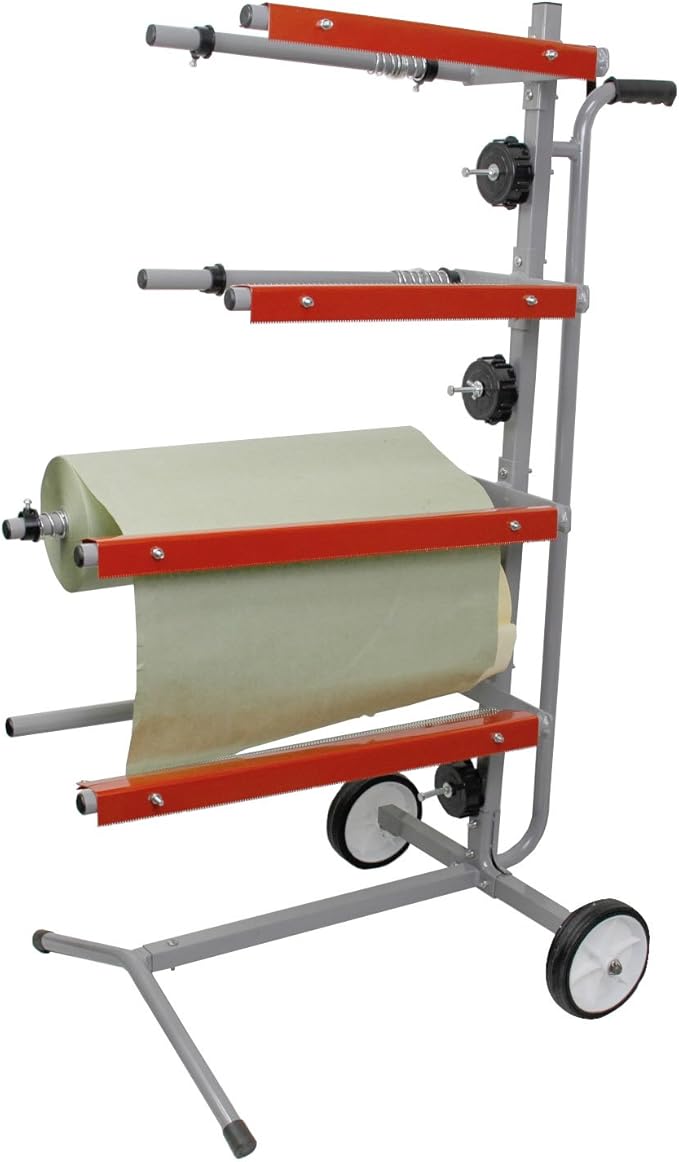 TCP Global Mobile Tree Style Multi-Roll Masking Machine for Auto Body, Painting, Masking Paper Dispenser with 4 Paper Bars, 4 Tape Rollers