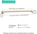 Cabinet Pulls 10 Pack Champagne Kitchen Cabinet Handles Long Drawer Pulls Modern Stainless Steel Square Drawer Handles,17-5/8" Inch (448mm) Hole Centers