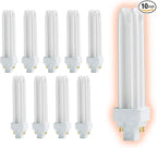 GoodBulb 13 Watt CFL Light Bulbs 4 Pin G24Q-1 Base 4100K Cool White 13W High Output 900 Lumens Double Tube Compact Fluorescent Light Bulbs Plug-in 10 Pack