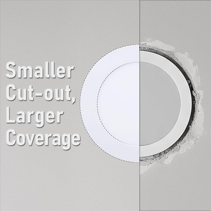 TORCHSTAR Basic Series 12-Pack 6 Inch Ultra-Thin LED Recessed Lighting with Junction Box, CRI90, Aluminum, 5000K Daylight, 5%-100% Dimmable Slim Recessed Downlight, 12W 1100LM, ETL and Energy Star