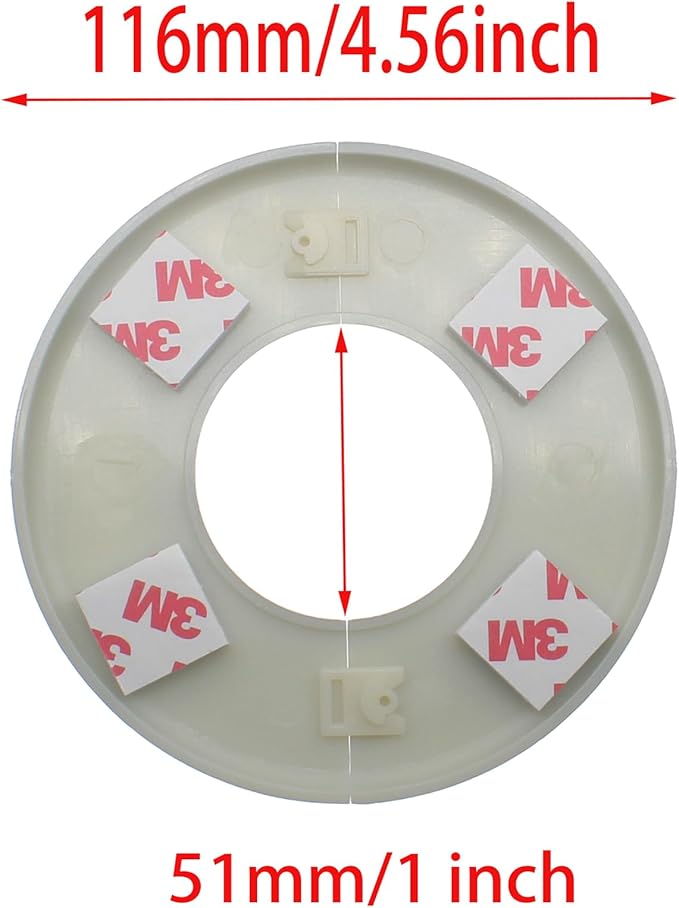 2 Pack Wall Split Flange ABS Round Escutcheon Plate for 2" / 51 mm Diameter Pipe Faucet Decoration Accessories (Silver)