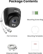 ZOSI C220 4MP 2.5K QHD Add-On PoE IP Camera Outdoor, 1440p Surveillance Outdoor Camera for PoE Security System, 100ft IR Night Vision, AI Human Detection, Two-Way Audio, Only Work with Our NVR