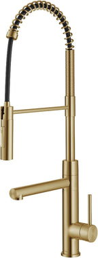 KRAUS Artec Pro Commercial Style Pull-Down Single Handle Kitchen Faucet with Pot Filler in Brushed Brass, KPF-1604BB