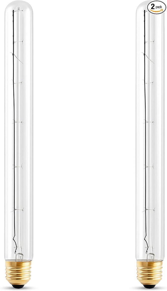 OHLECTRIC 40W T8 Clear Light Bulb (2-Pack) E26 Base, 120V, 2700K Warm White, Fully Dimmable, 190 Lumens, 2000 Hours - 11" Long