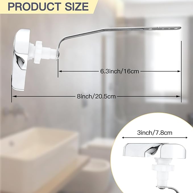 for Kohler 87115-CP Left Side Trip Lever, Toilet Flush Lever Handle Replacement Parts,Toilet Repair Kit Inside Tank,Polished Chrome
