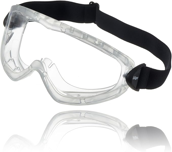 Dräger X-pect 4400 Safety Goggles | Anti-Fog & Anti-Scratch Goggles with Chemical Resistance | 5pcs