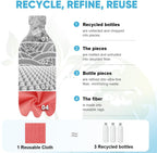 AIDEA Microfiber Cleaning Cloth Roll, 50PK Red, Reusable Paper Towels Tear Away Cloth, Microfiber Towels Washable Shop Rags, Lint Free Cleaning Rags for House, Kitchen, Window, 11.5"×11.5"