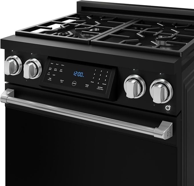 Gordon Ramsay by THOR Kitchen 30 Inch Professional Gas Range with Tilt Panel Touch Control in Black/Stainless Steel