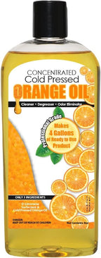 Cold Pressed Orange Oil Concentrate | 8-ounce Professional Grade All-Purpose Citrus Cleaner, Degreaser & Pet Odor Eliminator Blend | Dilutes to 4 Gallons of Finished Product | Home and Outdoor Use