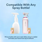 BLUELAND Bathroom Cleaner, Starter Set, Eucalyptus Mint Scent, Spray Bottle with 4 Refill Tablets, Eco-Friendly Cleaning Supplies, 4 x 24 Fl oz