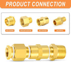 GASHER Brass Reducing Hex Nipples,1/2 Inch NPT Male x 3/4 Inch NPT Male Brass Pipe Adapter Fittings Reducing Nipples Connector（8Pcs）