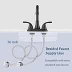 36" Faucet Supply Line,3/8" Comp x 1/2" FIP Kitchen Faucet Hose Connector with Plumbers Tape for Residence,Stainless Steel Braided Supply Line for Moderate Distance (Pack of 2)