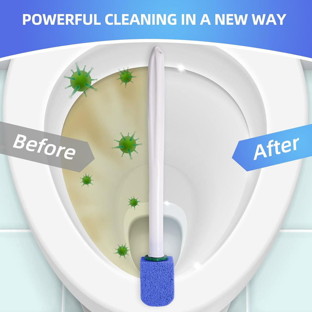Pumice Stone Toilet Cleaner with Long Handle Pumice Stone Cleaner Rust and Grease Stain Clean Suitable for Toilet Bathroom Kitchen Sink BBQ 2 Handle and 10 Pumice Stones(Blue)