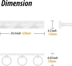 LED Bathroom Light Fixtures, 24inch White Vanity Lights, Modern 3 Light Acrylic Wall Sconces, 350° Rotatable Wall Lighting Fixture Over Mirror