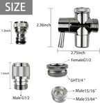 Brass Faucet Diverter Valve with Quick Connection, Faucet Diverter Valve From Sink To Garden Hose/Shower Hose, Washing Machine/Dishwasher,for Bathroom/Kitchen (chrome)