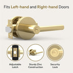 Mega Handles Ronn Entrance Entry Lever Door Handle Heavy Duty Round Locking Lever Set for Left or Right-Handed Doors, Interior/Exterior Door Levers - Satin Brass (2 Pack) Keyed Alike