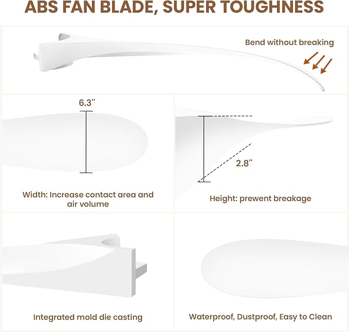 42" Ceiling Fans with Lights, Low Profile Modern Ceiling Fan with Remote Control, DC Motor, Reversible, 3CCT, Dimmable, Noiseless, Indoor Outdoor Ceiling Fans for Bedroom, Living Room, Dining Room