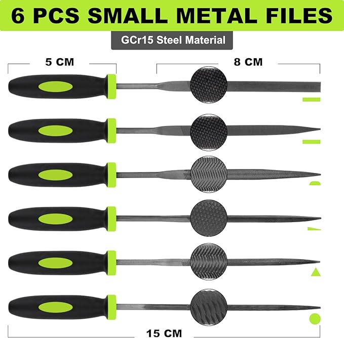 Yougfin 17 pcs File Set, 12 pcs Needle Files and 4 pcs Large Metal Files with Tool bag, Ideal Hand Tool for Woodwork, Metal, Model & Hobby Applications