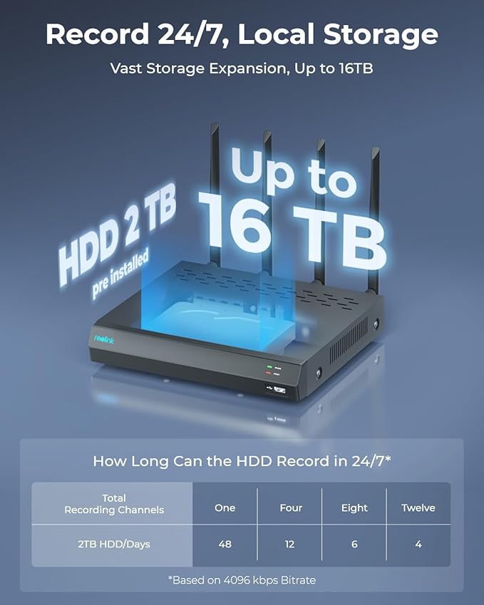 REOLINK 4K PTZ Wi-Fi 6 Security Camera System with Auto-Zoom Tracking, 6X Hybrid Zoom, 360° Coverage, Spotlight Color Night Vision, AI Detection, No Monthly Fees, 2TB HDD NVR with 2X TrackMix WiFi