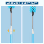 2-in-1 Water Bottle Brush, 14.5-inch Long-Handled Cleaning Brush, Kitchen Scrubber, Lid Cleaner, Suitable for Water Bottles, Cups, Glasses, Baby Bottles, Blue