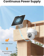 4G LTE Cellular Security Camera Wireless Outdoor with 3-year Unlimited Data SIM Card, Solar Camera, No WiFi Security Camera, Color Night Vision, 360° Live View, PIR Motion Sensor, 2-Way Audio