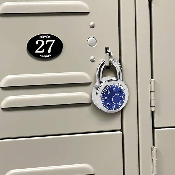 Combination Padlock,Lock for Gym and School Lockers Safe,Blue Turntable,Mini Combination Lock(Pack of 2)