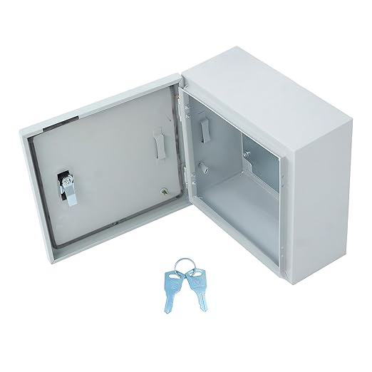 12 x 8 x 16 NEMA 4X Electrical Junction Box - Premium Steel Enclosure for Industrial Controls - Heavy Duty Outdoor Metal Cabinet with Dual-Key Lock - Fits Wiring, Connectors and Panels